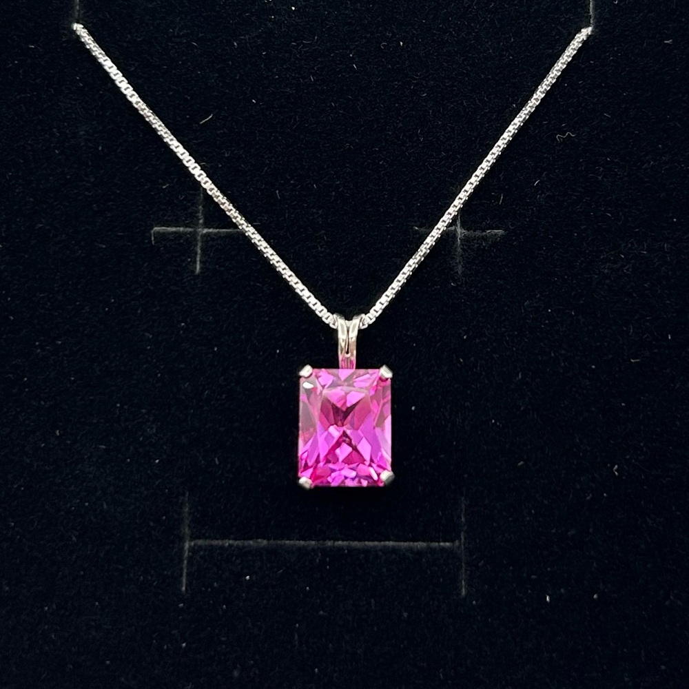 Pink Topaz Gemstone 18” Necklace 4.6 CT